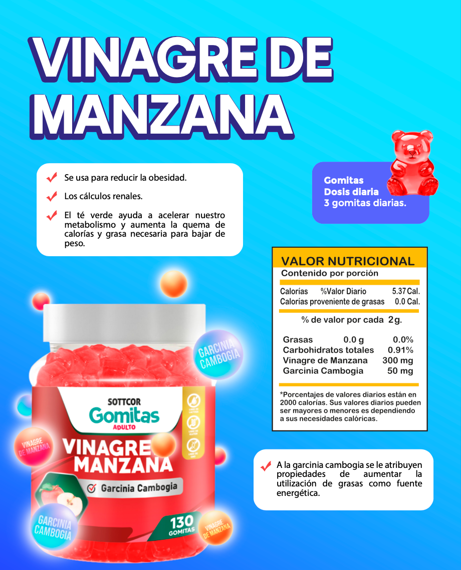 SOTTCOR GOMITAS VINAGRE DE MANZANA